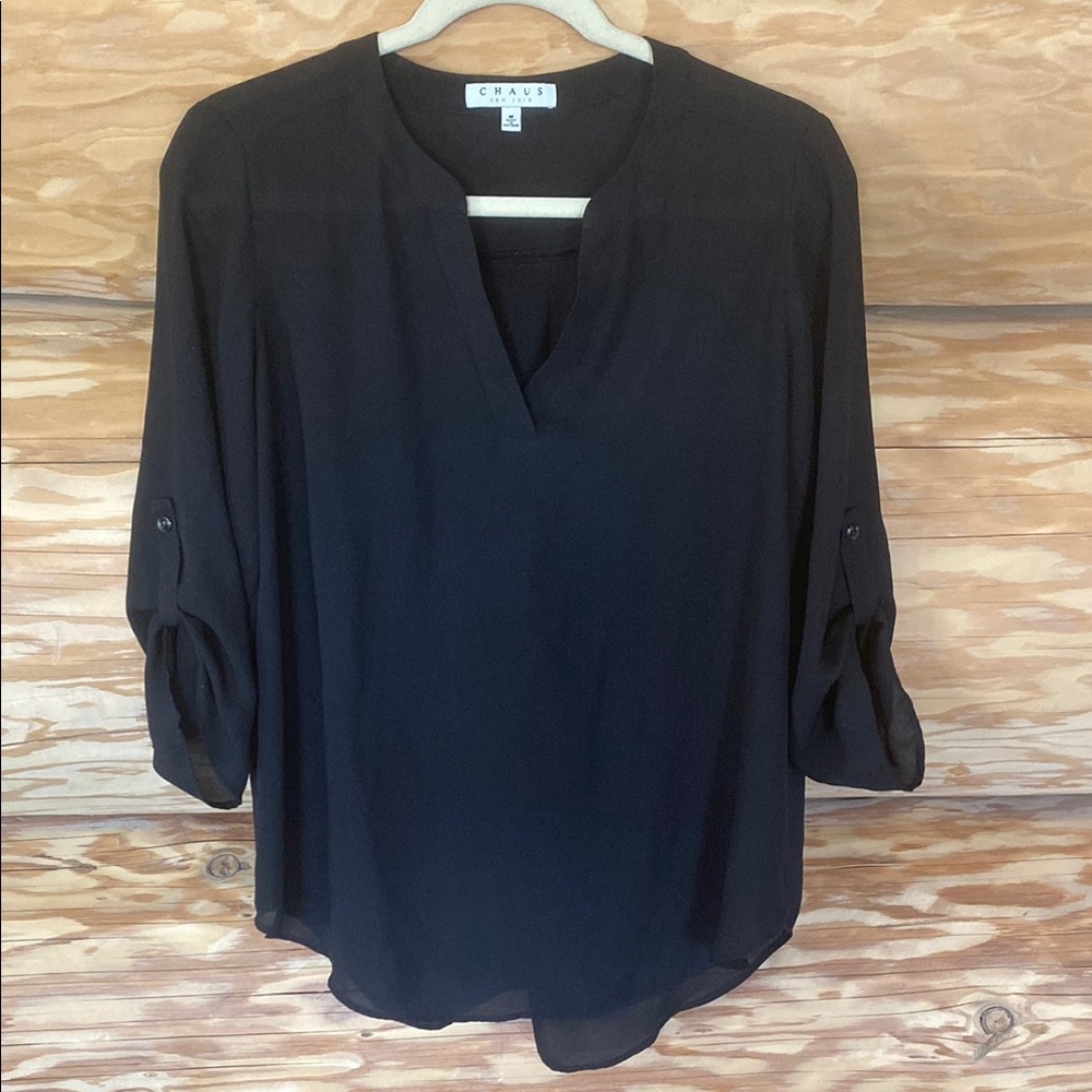 Chaus Black Blouse Elegant Top